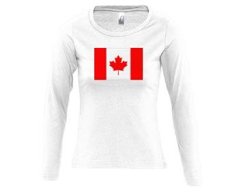 Dámské tričko dlouhý rukáv kulatý výstřih Kanada