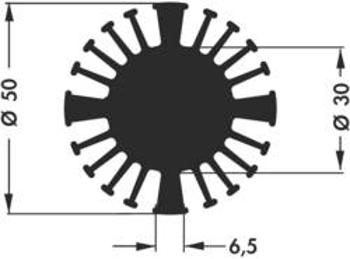 LED chladič Fischer Elektronik SK 602 15 SA 10021928, 2.5 K/W, (Ø x v) 50 mm x 15 mm