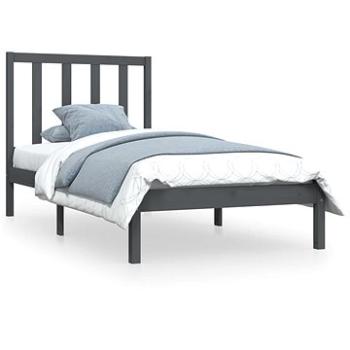 Rám postele šedý masivní borovice 75 × 190 cm Small Single, 3105122 (3105122)