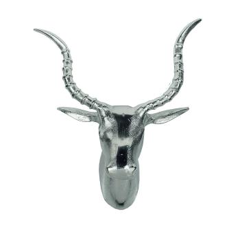 Stříbrná nástěnná dekorace hlava Antilopa - 42*47cm HLSBK