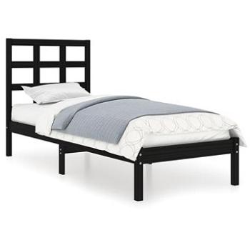 Rám postele černý masivní dřevo 90 × 200 cm, 3105459 (3105459)