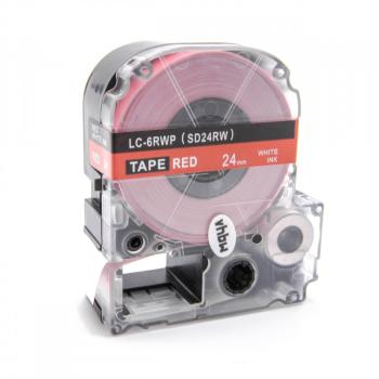 Epson LK-SD24RW, 24mm x 9m, bílý tisk / červený podklad, kompatibilní páska
