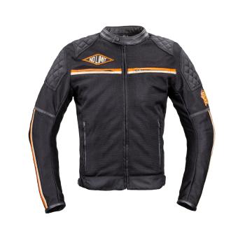 Pánská moto bunda W-TEC 2Stripe  černo-béžovo-oranžová  4XL