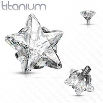 Šperky4U Náhradní kamínek k dermálu TITAN, závit 1,6 mm, 4mm, barva: čirá - TIT1087-04C