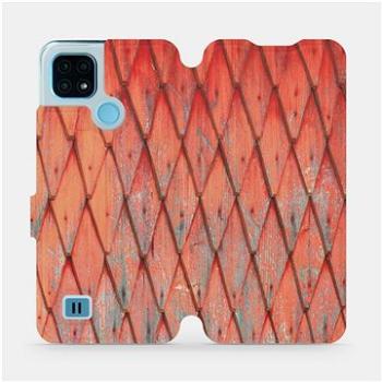 Flip pouzdro na mobil Realme C21 - MK01S Oranžový vzor dřeva (5903516748372)