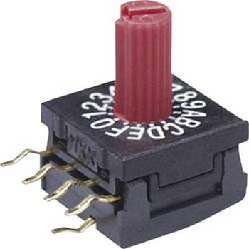 Otočný přepínač NKK Switches FR01KR10P-S, 10 poloh, 50 V/DC, 0,1 A