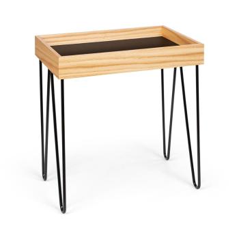 Besoa Little Lyon, konferenční stolek, melamin/MDF s dubovou dýhou, ocelový rám, černý