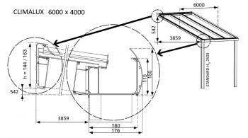 Hliníková pergola 600 cm antracit / polykarbonát Dekorhome 400 cm