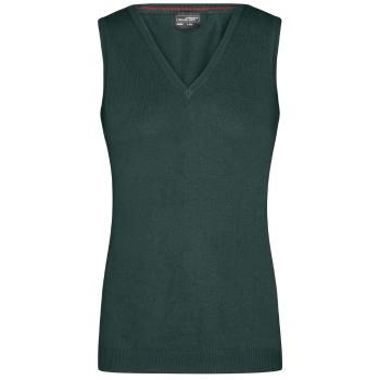 James & Nicholson Dámský svetr bez rukávů JN656 - Lesní zelená | XS