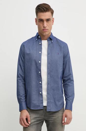 Bavlněná košile Tommy Hilfiger tmavomodrá barva, regular, s límečkem button-down, MW0MW35774