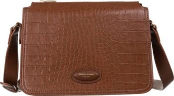 DAVID JONES HNĚDÁ CROSSBODY KABELKA S IMITACÍ KROKODÝLÍ KŮŽE CM6556 BROWN Velikost: ONE SIZE