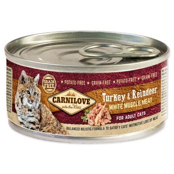 Konzerva CARNILOVE WMM Turkey & Reindeer for Adult Cats 100 g