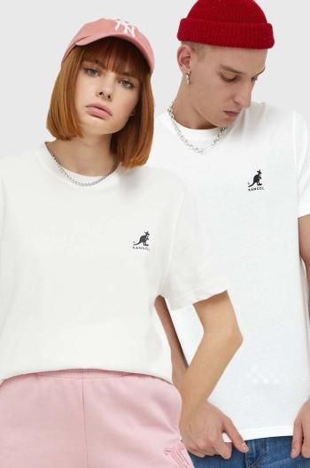 Bavlněné tričko Kangol bílá barva, s potiskem