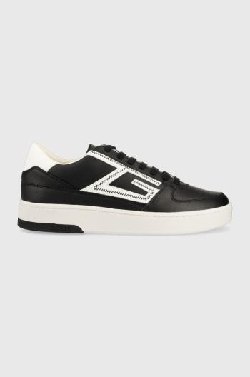 Kožené sneakers boty Guess Silea černá barva, FM5SIL ELE12 BLACK