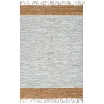 Ručně tkaný koberec Chindi kůže 120x170 cm světle šedý/bronzový (133974)