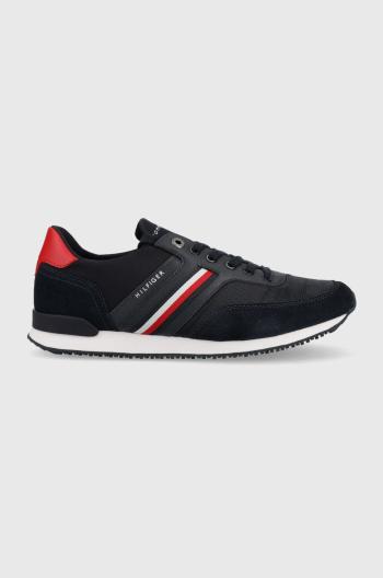 Sneakers boty Tommy Hilfiger Iconic Sock Runner Mix tmavomodrá barva