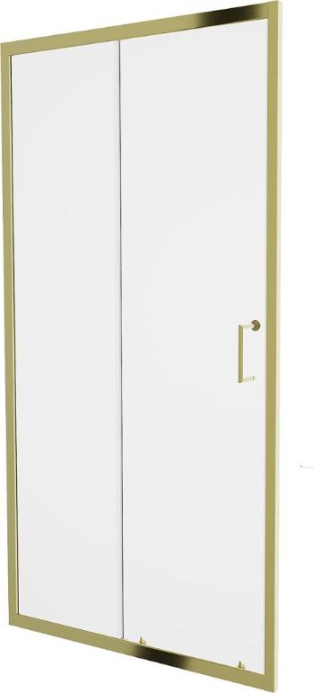 MEXEN Apia posuvné sprchové dveře 130 cm, transparent, zlaté 845-130-000-50-00