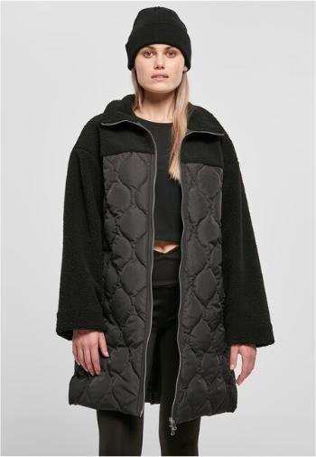 Urban Classics Ladies Oversized Sherpa Quilted Coat black - L