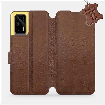Kožené Flip pouzdro na mobil Realme GT 5G - Hnědé -  Brown Leather (5903516668069)