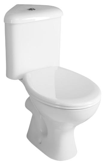 AQUALINE CLIFTON rohové WC kombi, dvojtlačítko 3/6l, zadní odpad, bílá FS1PK