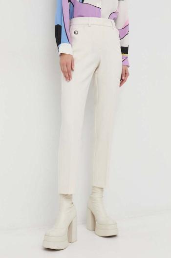 Kalhoty MAX&Co. dámské, bílá barva, jednoduché, medium waist
