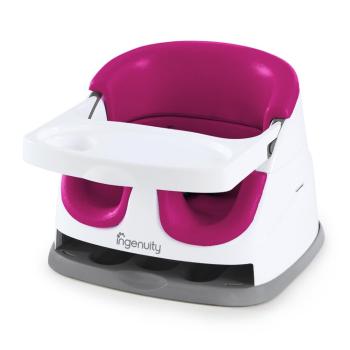 INGENUITY Podsedák na jídelní židli 2v1 Baby Base Pink Flambe 6m+ do 22 kg