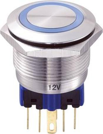 Tlačítko antivandal TRU COMPONENTS GQ22-11E/B/12V, 250 V/AC, 5 A, nerezová ocel, 1 ks