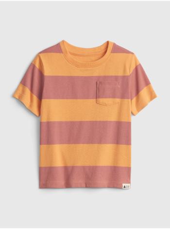 Oranžové klučičí dětské tričko 100% organic cotton mix and match stripe t-shirt