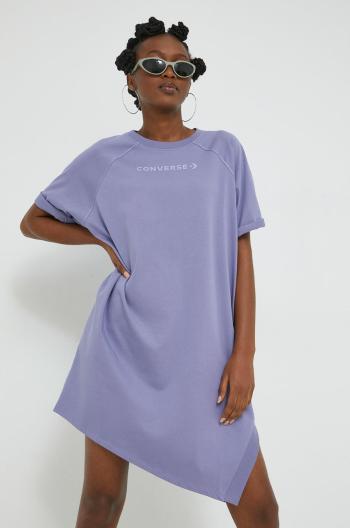 Šaty Converse fialová barva, mini, oversize