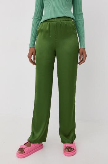 Kalhoty Liu Jo dámské, zelená barva, jednoduché, high waist