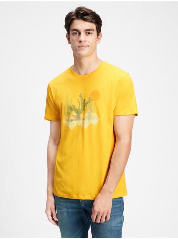 Žluté pánské tričko v-cactus grph