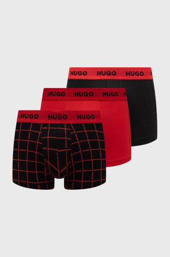 Boxerky HUGO ( 3-pak) pánské, červená barva