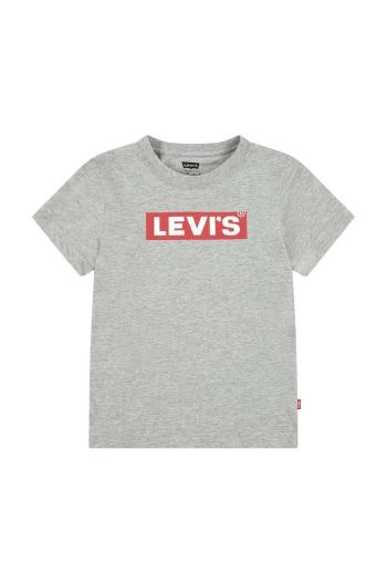 Dětské tričko Levi's BOXTAB TEE šedá barva, s potiskem, 8EJ764