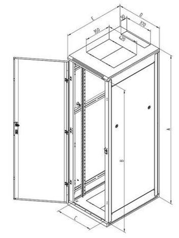 Triton 19" rozvaděč stojanový 42U/600 x 600 plechové perforované dveře, šedý, RMA-42-L66-CAX-A1