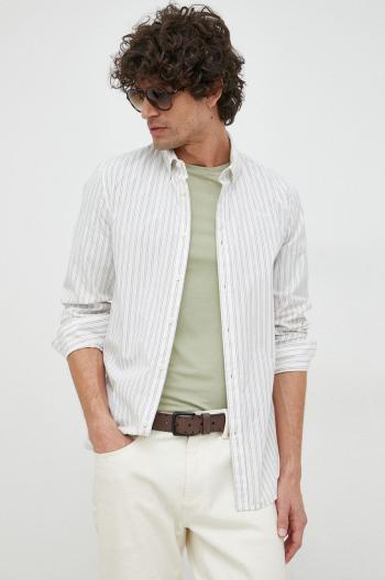 Bavlněné tričko Pepe Jeans Lonnie bílá barva, slim, s límečkem button-down