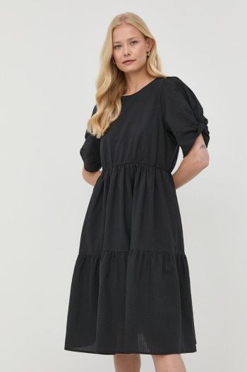 Bavlněné šaty Gestuz černá barva, mini