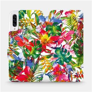 Flipové pouzdro na mobil Samsung Galaxy A30s - MG07S Pestrobarevné květy a listy (5903516062737)