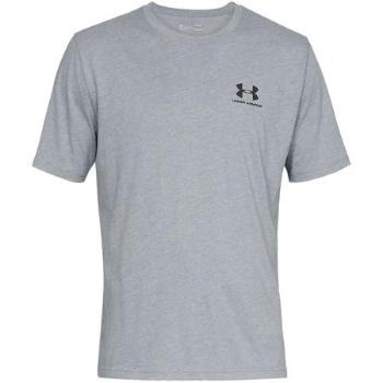 Under Armour Pánské triko Sportstyle Left Chest SS, steel light heather /  / black, XL