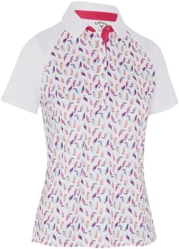 Callaway Birdie/Eagle Printed Short Sleeve Womens Brilliant White XL Polo košile