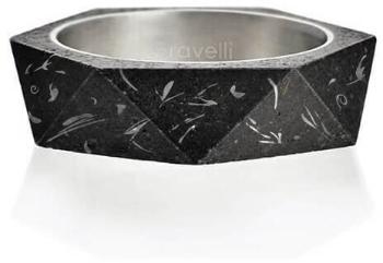 Gravelli Stylový betonový prsten Cubist Fragments Edition ocelová/antracitová GJRUFSA005 63 mm