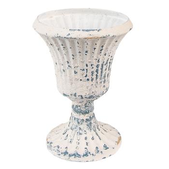Béžová dekorační plechová váza/ květináč Fun Antique - Ø 9*11 cm 6Y4749