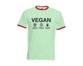 Pánské tričko s kontrastními lemy Vegan for the