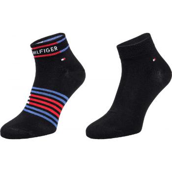 Tommy Hilfiger MEN QUARTER 2P BRETON STRIPE Pánské ponožky, černá, velikost 39-42