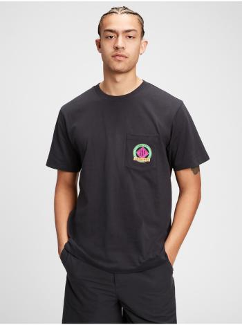 Černé pánské tričko circle back t-shirt GAP