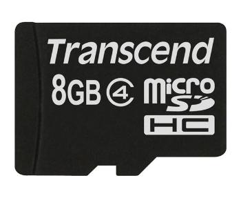 TRANSCEND MicroSDHC karta 8GB Class 4, bez adaptéru