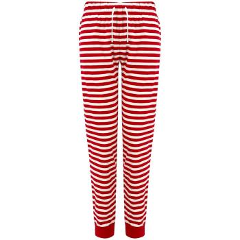 SF (Skinnifit) Dámské pyžamové kalhoty se vzorem - Červená / bílá | XXL