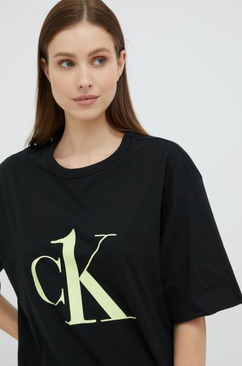 Bavlněná noční košile Calvin Klein Underwear černá barva