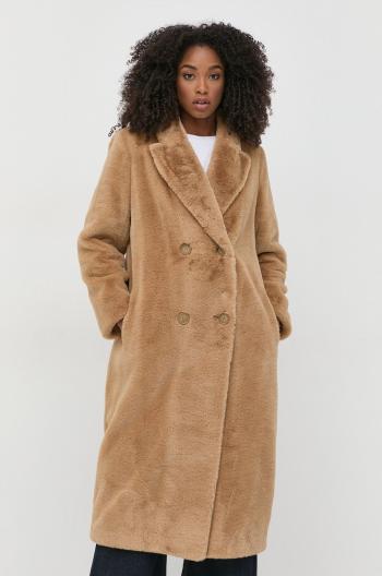 Kabát Twinset dámský, béžová barva, přechodný, dvouřadový