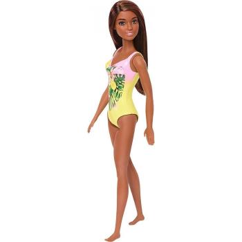 Mattel Barbie v plavkách černoška žluté s listy