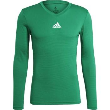 adidas TEAM BASE LONG SLEEVE TEE Pánské fotbalové triko, zelená, velikost